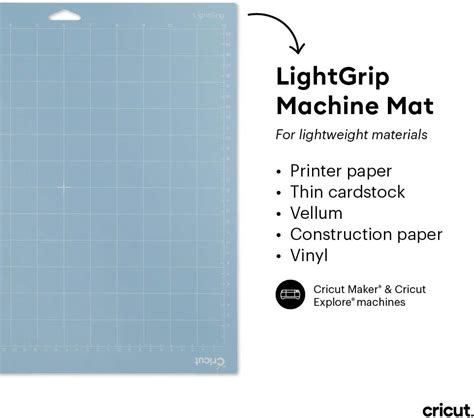Cricut Explore + Maker FabricGrip Machine Mat (30x30cm) 1-pack; 1 reusable machine mat 30.5 cm x 30.5 cm (12" x 12"); Use to cut most fabrics with Rotary Blade or Bonded-Fabric Blade; Formulated for best possible adhesion and longest life; High-quality, high-density material withstands increased pressure